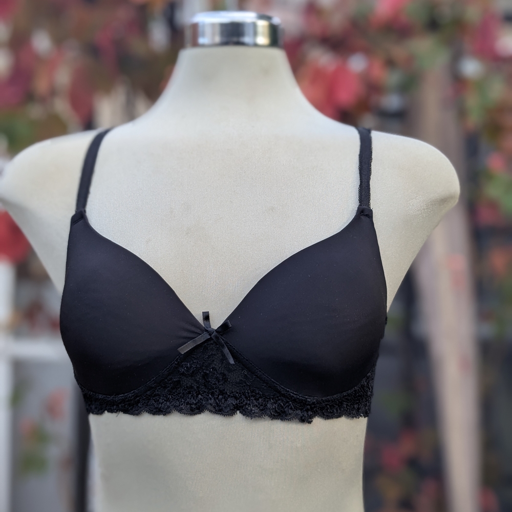 George Black Lace Trim Bra Size 34 B